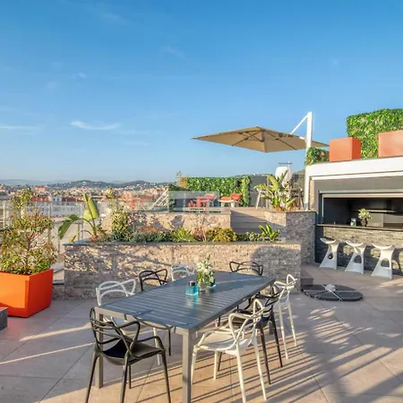 公寓 Penthouse With Pool La Croisette